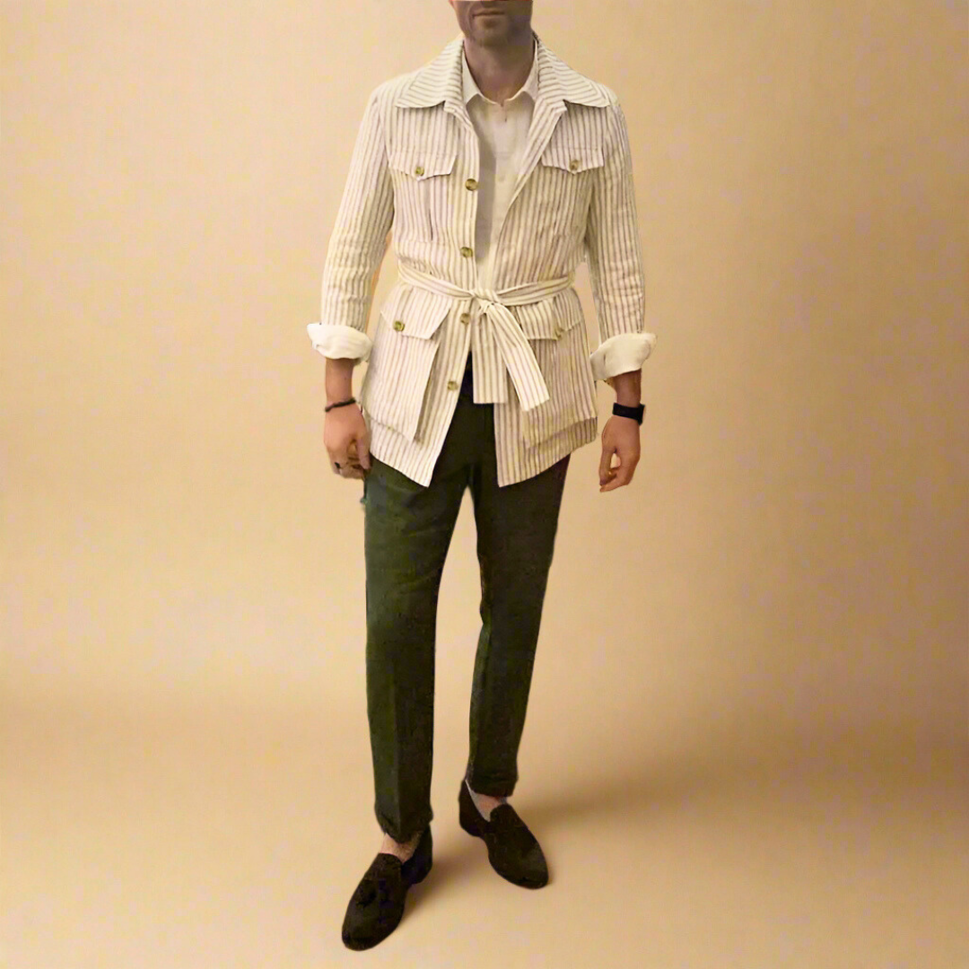 Davion – Casual Shirt with Belt and Multiple Pockets