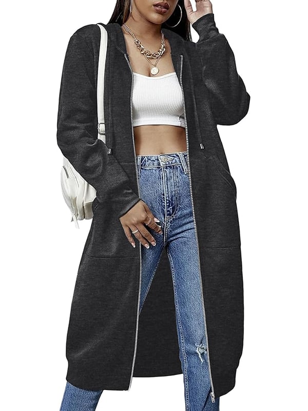 Dfida – Casual Fleece Hoodie with Zipper