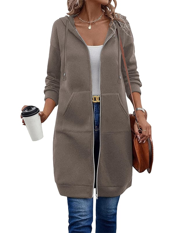 Dfida – Casual Fleece Hoodie with Zipper
