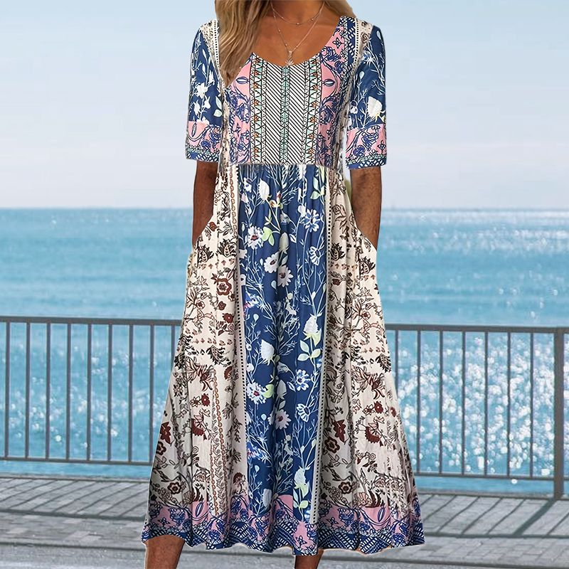 Dinara - Elegant Dress with Boho Prints