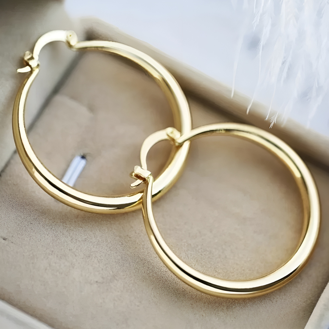 Dragana – Large Hoop Earrings in Gold Look