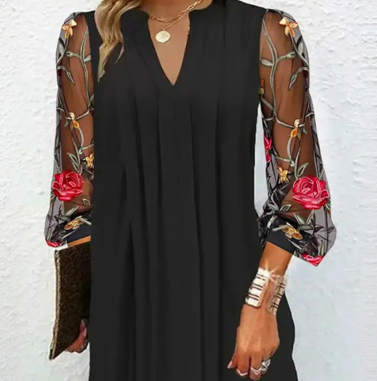 Dumelza – Mini Dress with Floral Sleeves