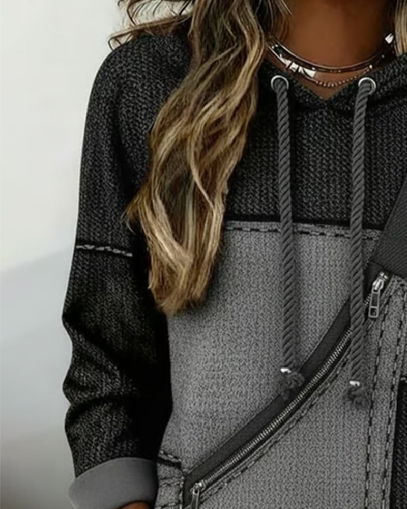 Eija – Stylish Hooded Sweatshirt with Color Block