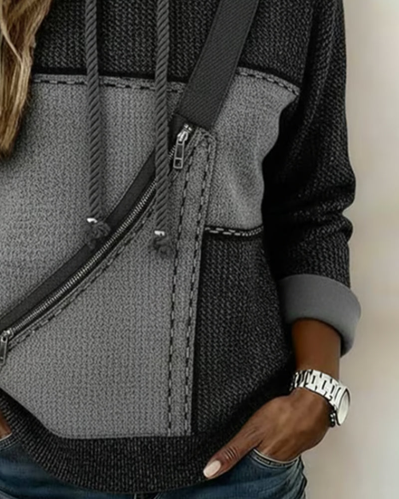 Eija – Stylish Hooded Sweatshirt with Color Block