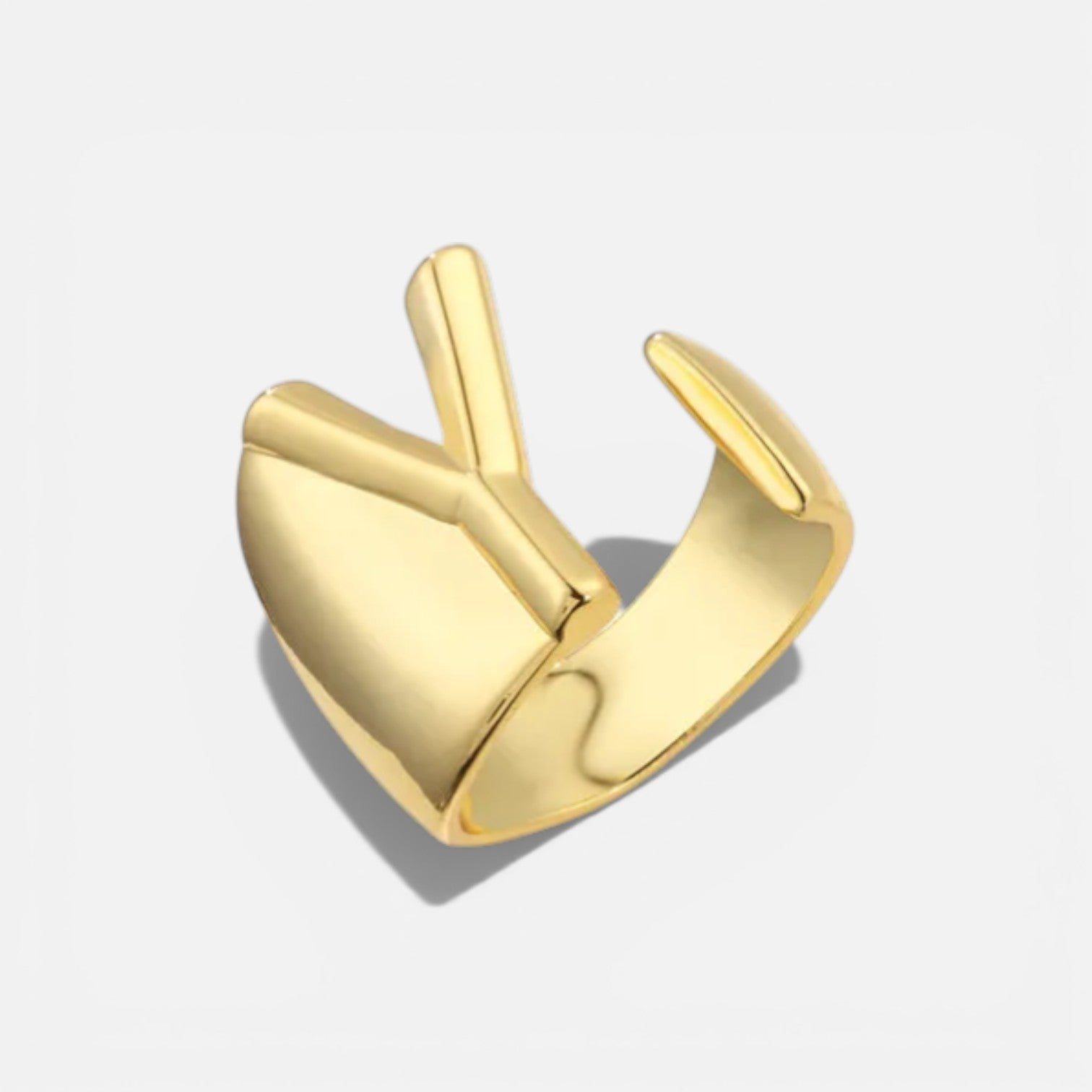 Elarique Initial Statement Adjustable Ring
