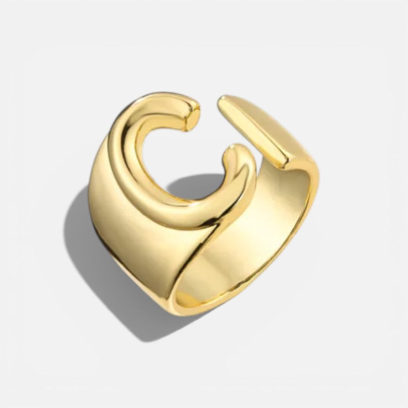 Elarique Initial Statement Adjustable Ring