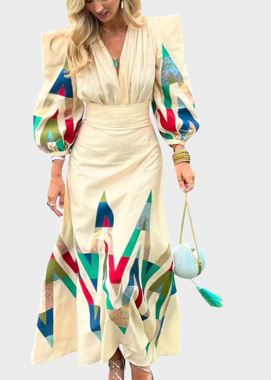 Eleni – Printed 2-Piece Set with V-Neck