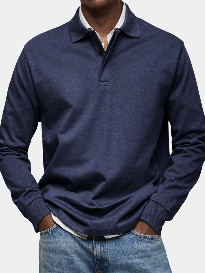 Elhanan - Stylish Long Sleeve Polo Shirt