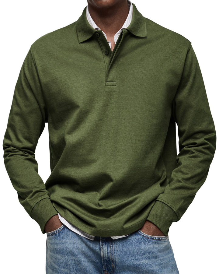 Elhanan - Stylish Long Sleeve Polo Shirt
