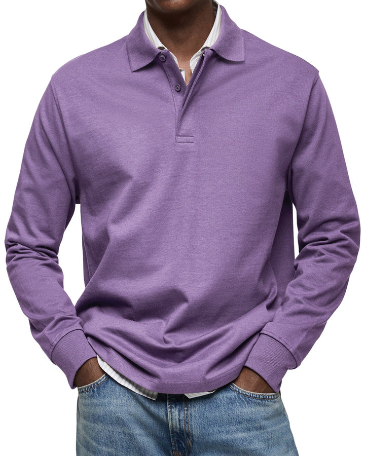 Elhanan - Stylish Long Sleeve Polo Shirt