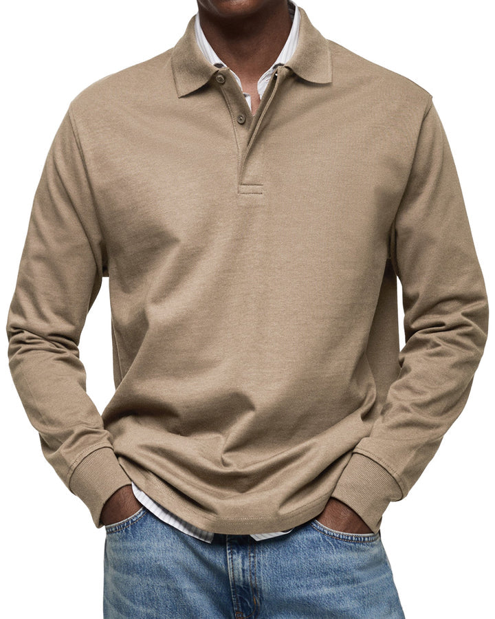 Elhanan - Stylish Long Sleeve Polo Shirt