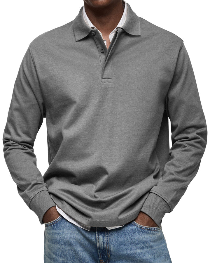Elhanan - Stylish Long Sleeve Polo Shirt