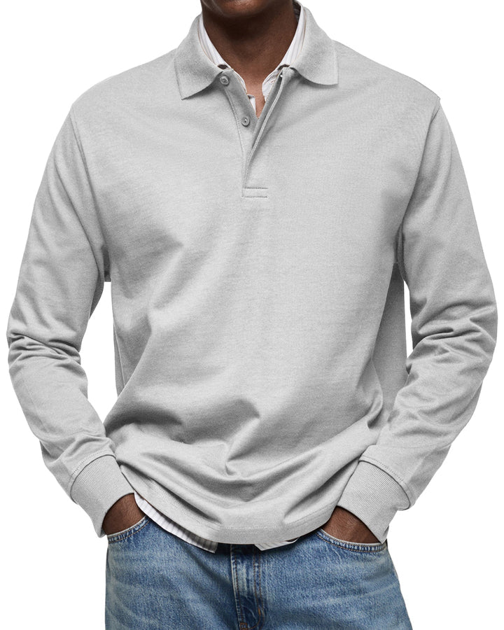Elhanan - Stylish Long Sleeve Polo Shirt