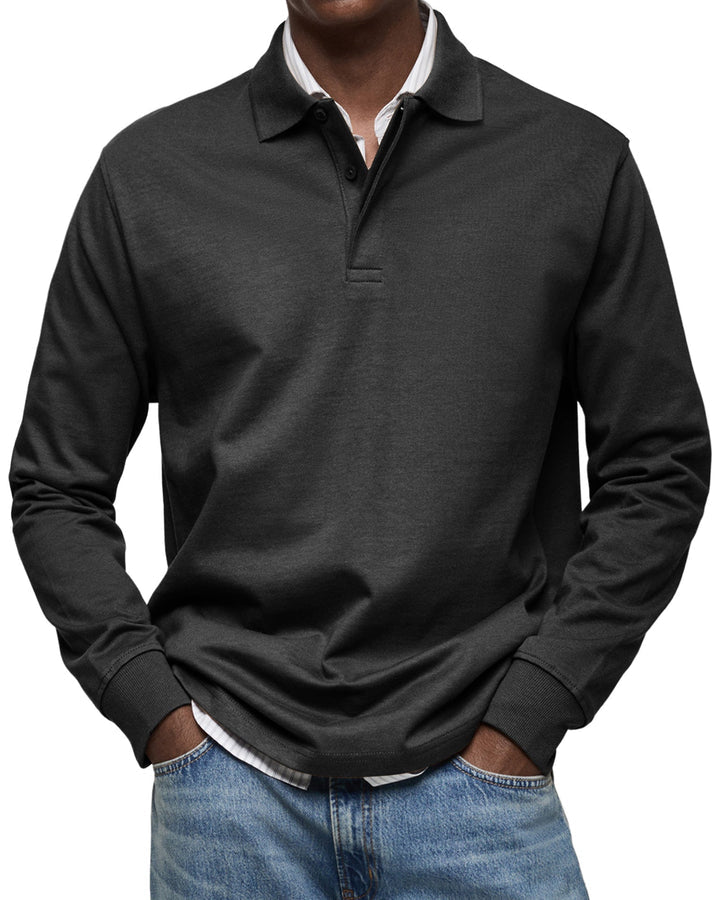 Elhanan - Stylish Long Sleeve Polo Shirt