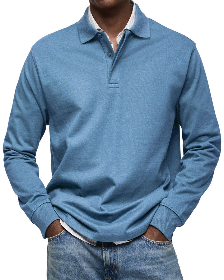 Elhanan - Stylish Long Sleeve Polo Shirt