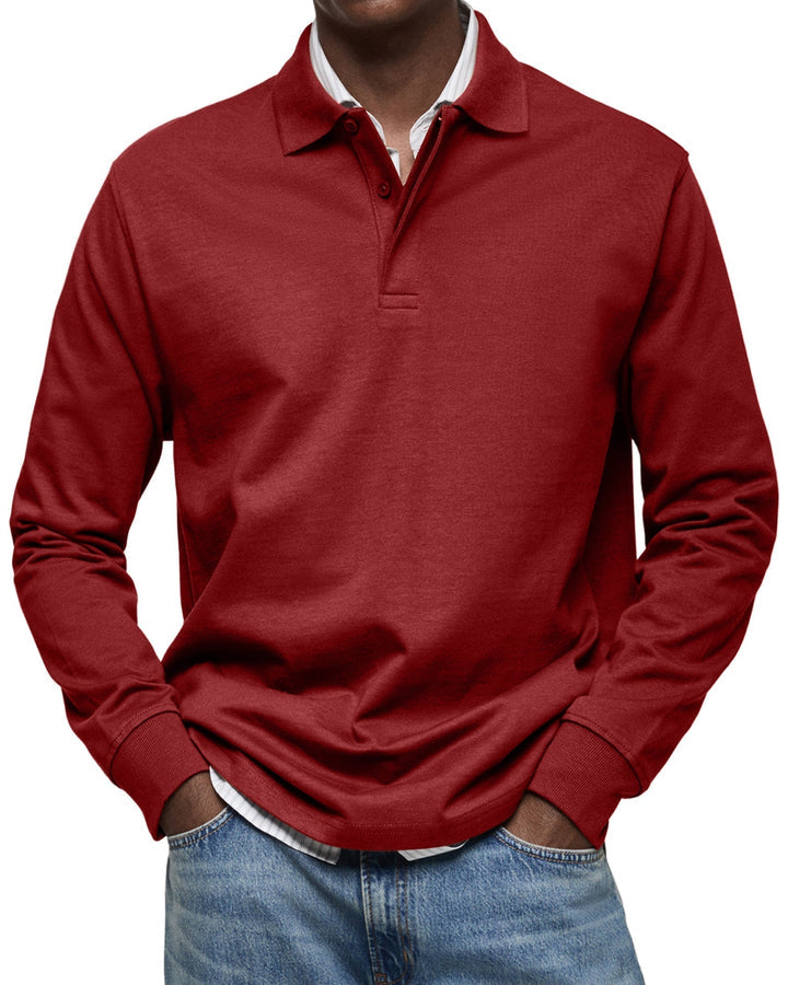 Elhanan - Stylish Long Sleeve Polo Shirt