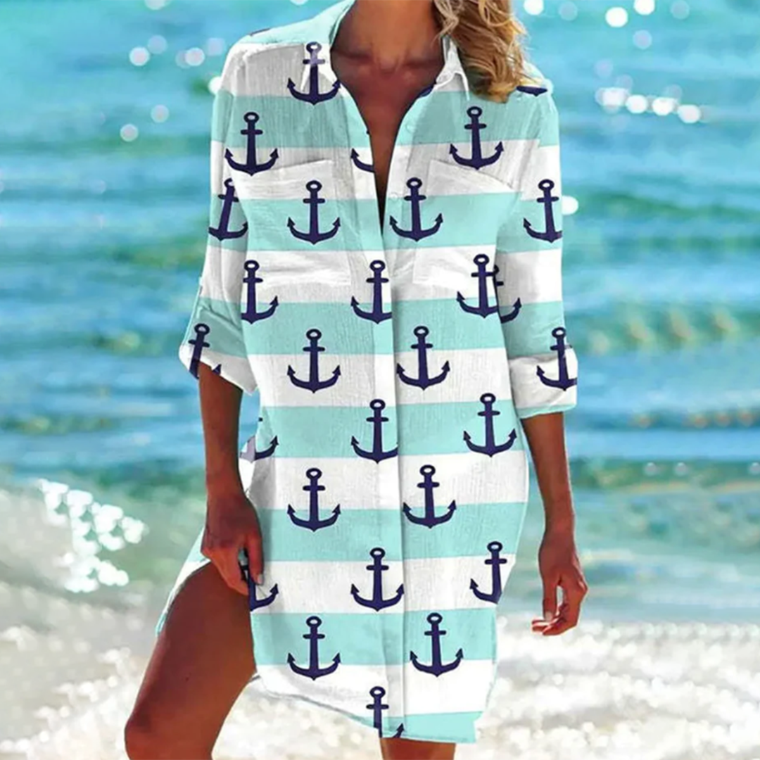 Elisabeta – Elegant Dress with Graphic Pattern