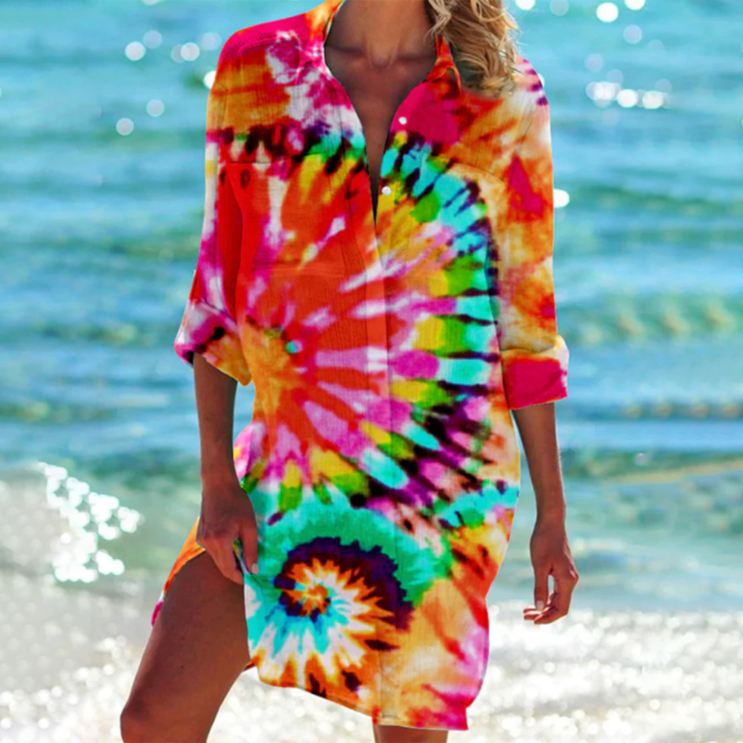 Elisabeta – Elegant Dress with Graphic Pattern