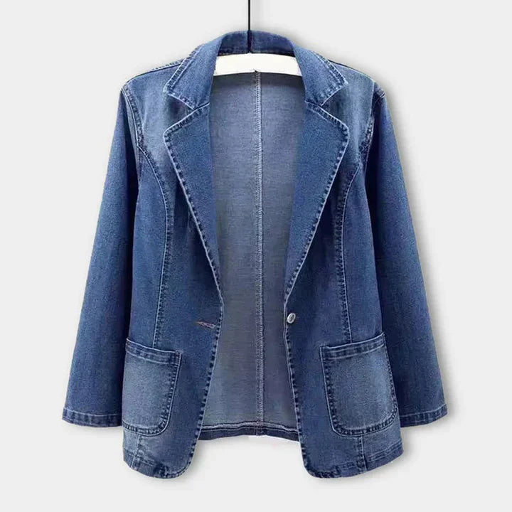 Enara – Fluid Denim Jacket with Pockets