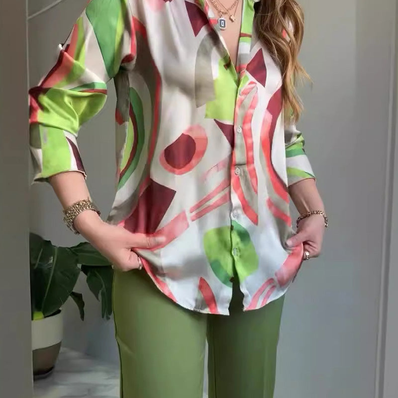 Enid – Casual Printed Shirt and Pants