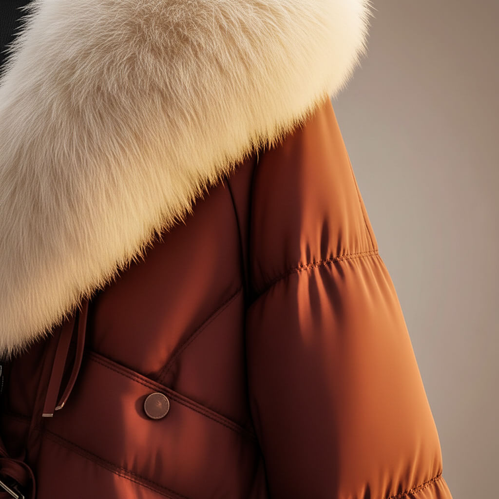 Enina – Stylish Cotton Coat with Fur Collar