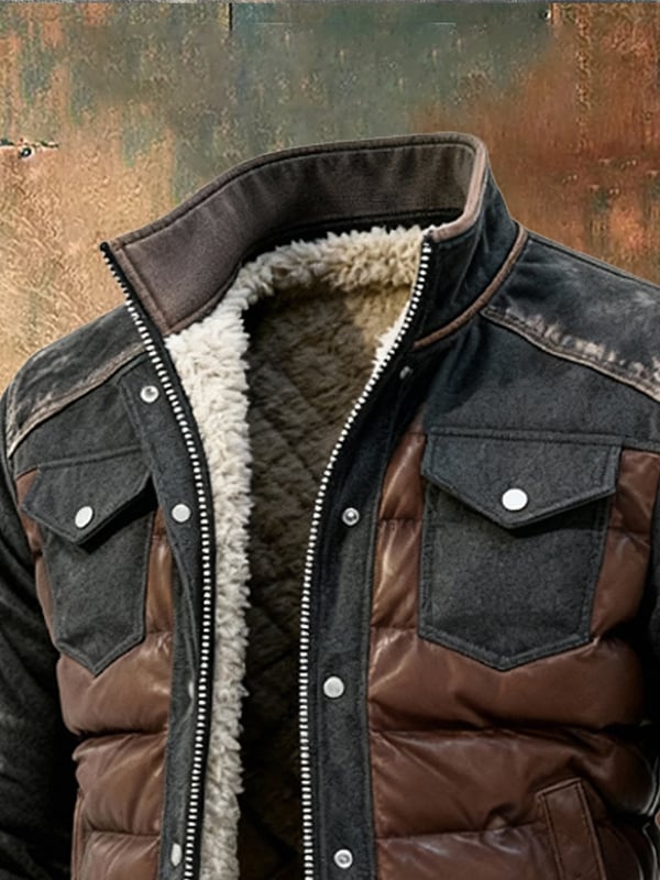 Esposito – Retro Quilted Jacket in Patchwork Style for Outdoors with Zipper