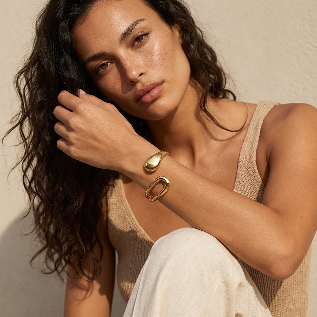 Évienne Teardrop Sculptural Cuff Bracelet