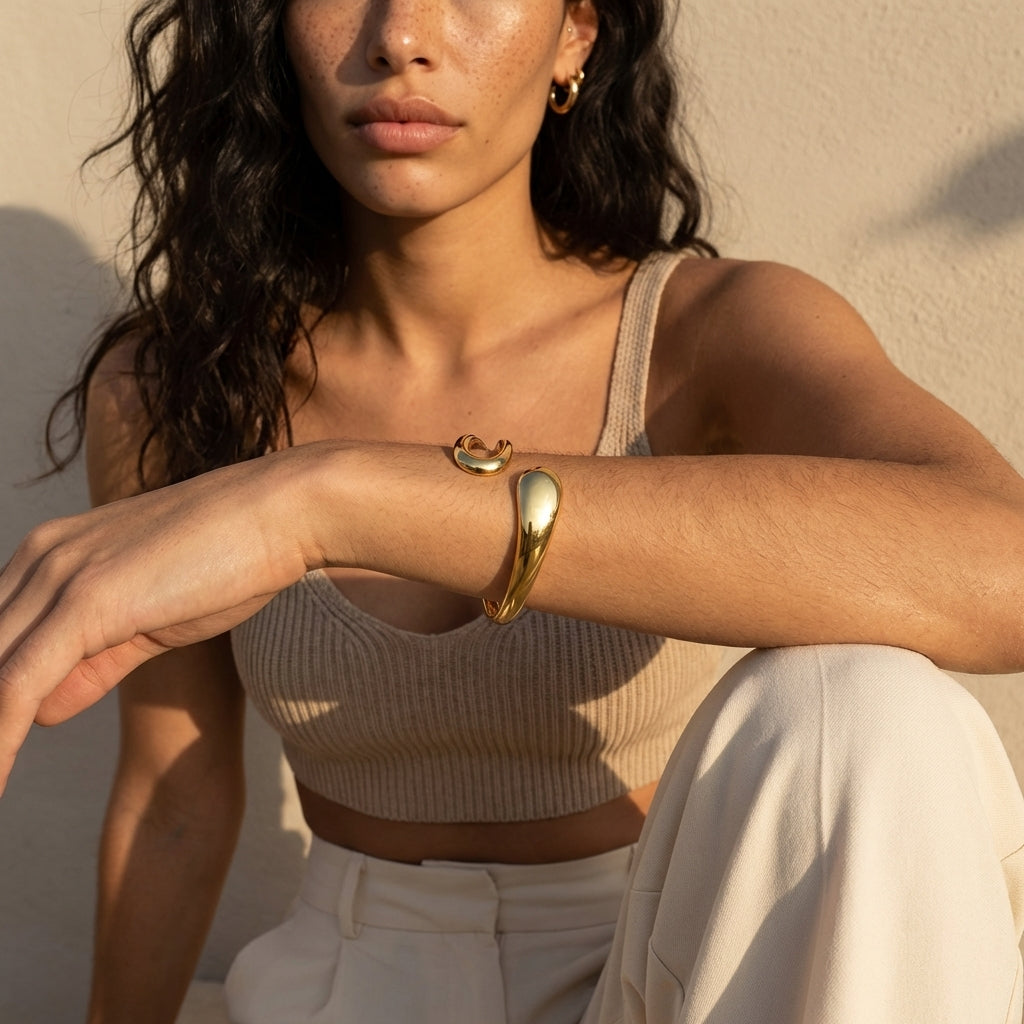 Évienne Teardrop Sculptural Cuff Bracelet