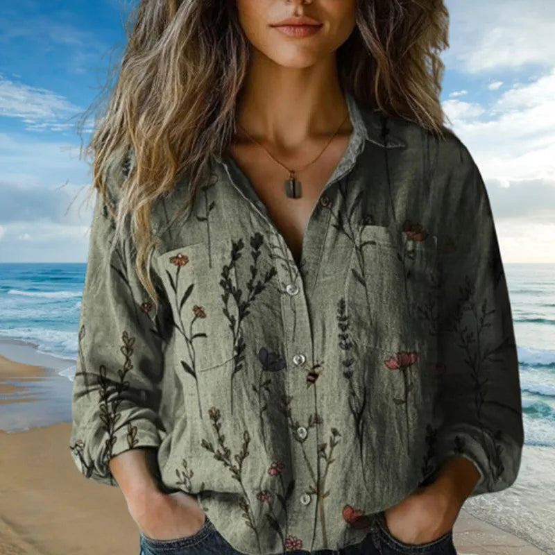 Evlampia – Vintage Cotton Shirt with Long Sleeves