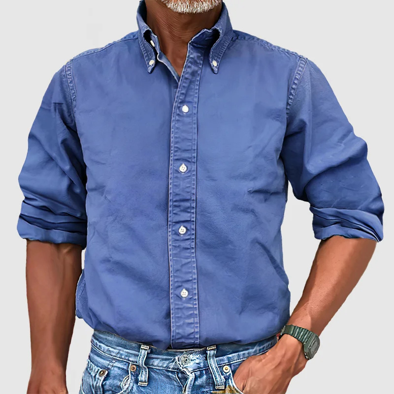 Ewan - Casual Long Sleeve Shirt with Buttons