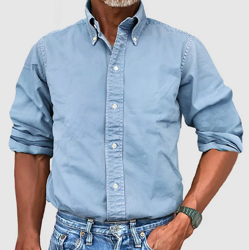Ewan - Casual Long Sleeve Shirt with Buttons
