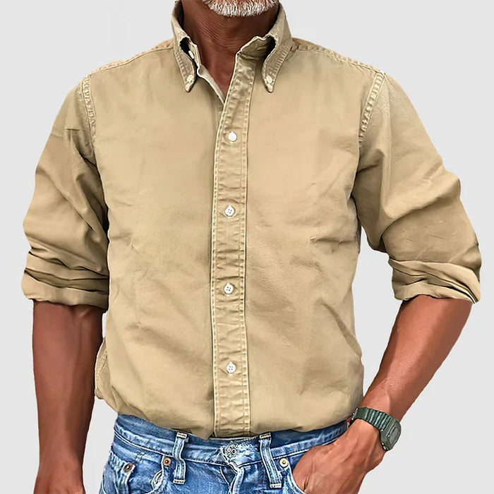 Ewan - Casual Long Sleeve Shirt with Buttons