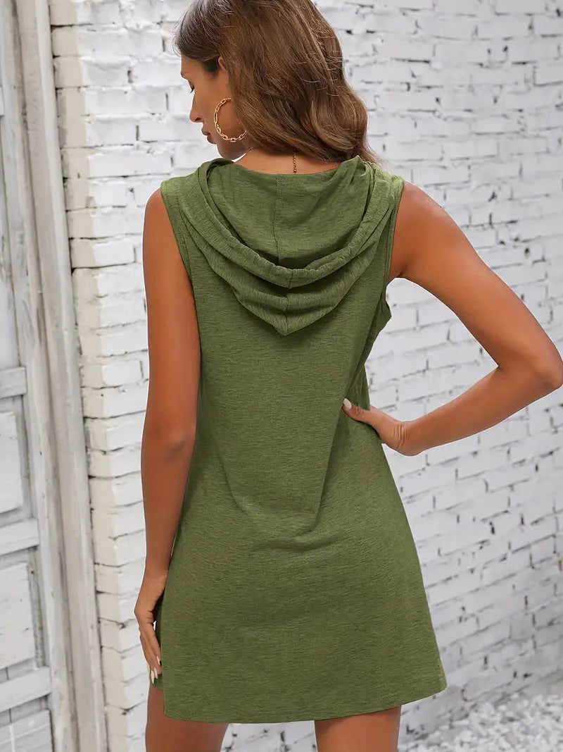 Fieke™ - Sleeveless Hooded Dress