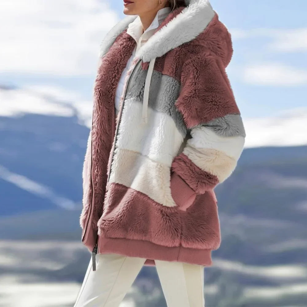 Franzi - Casual Long Sleeve Hooded Jacket with Zipper