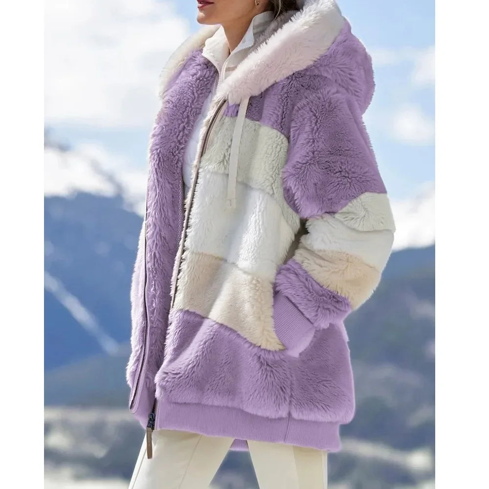 Franzi - Casual Long Sleeve Hooded Jacket with Zipper