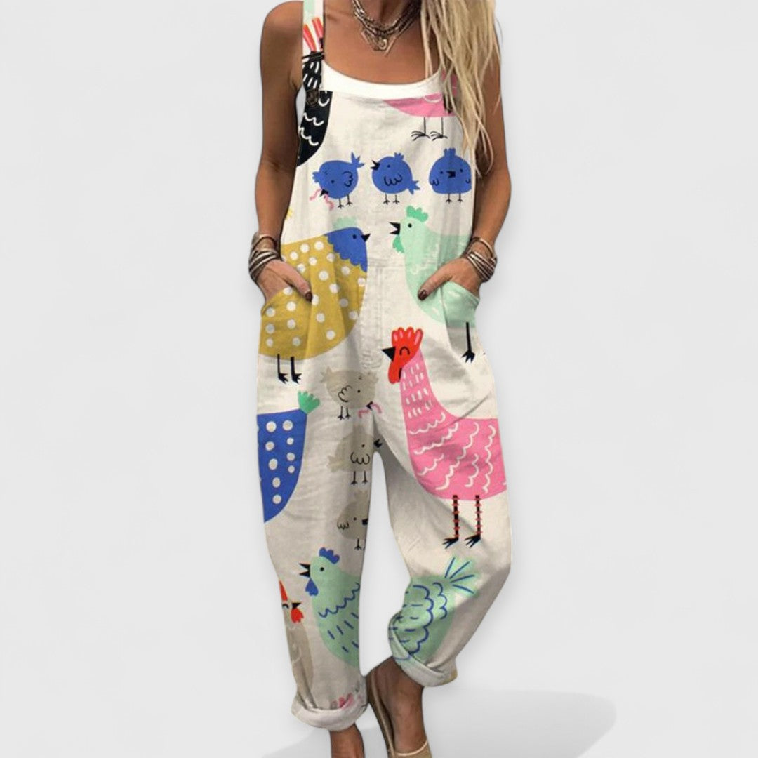 Freyya – Vintage Jumpsuit with Wide Leg