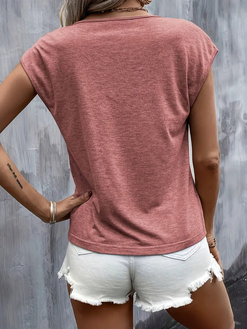 Fritzi™ - V-Neck T-Shirt with Heart Print