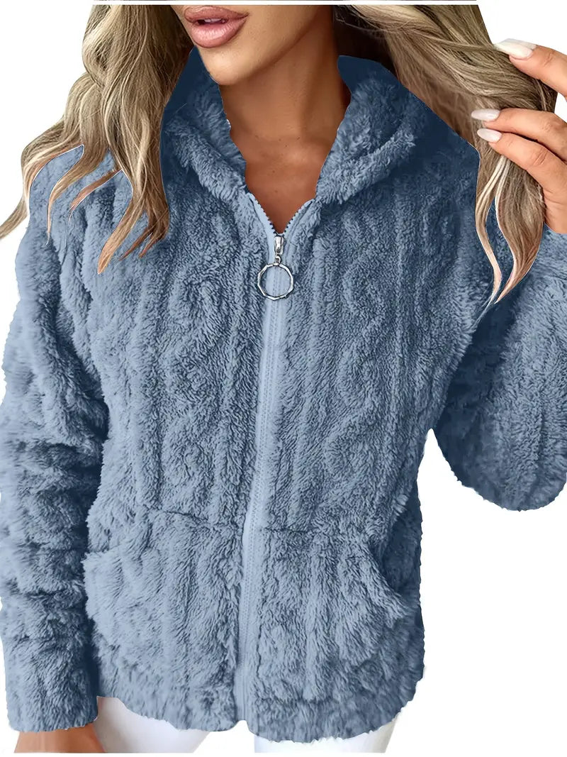 Ganka - Long Sleeve Hooded Pullover with Zipper
