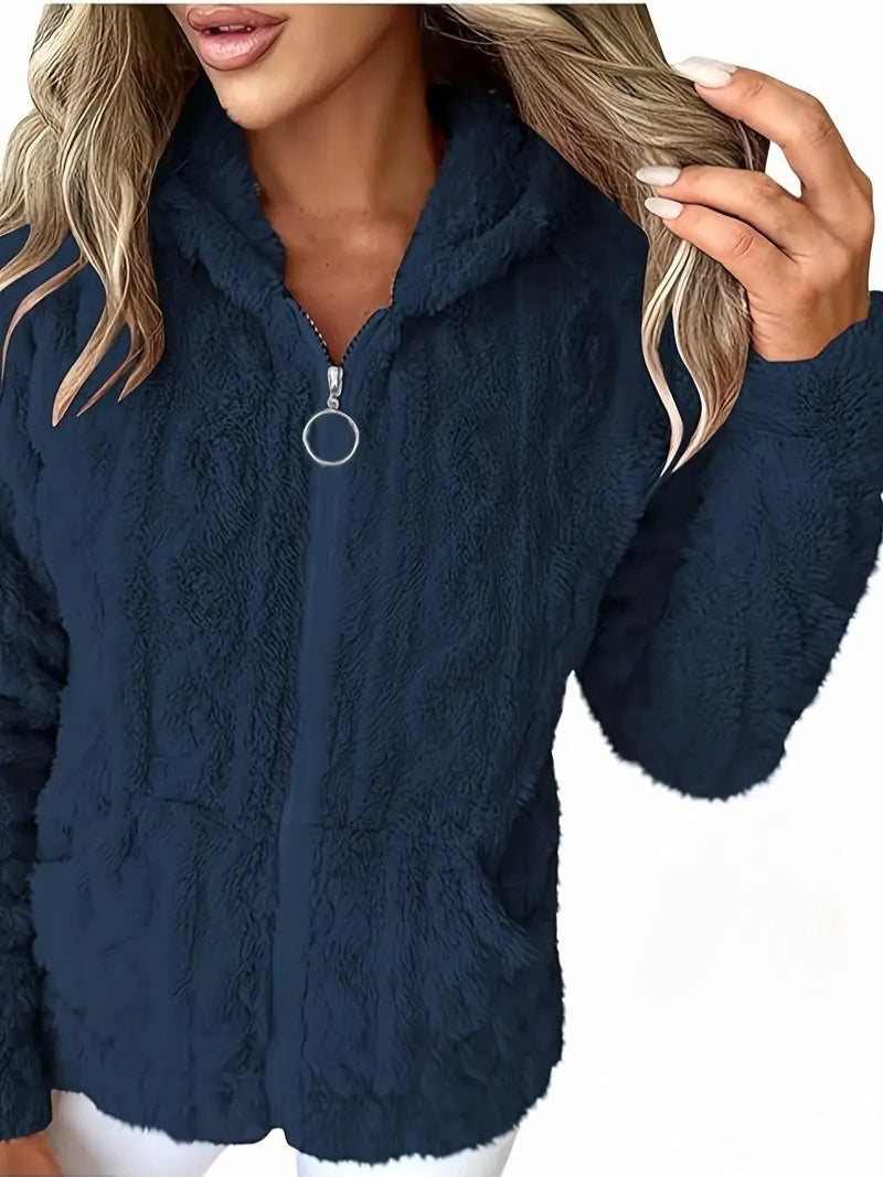 Ganka - Long Sleeve Hooded Pullover with Zipper