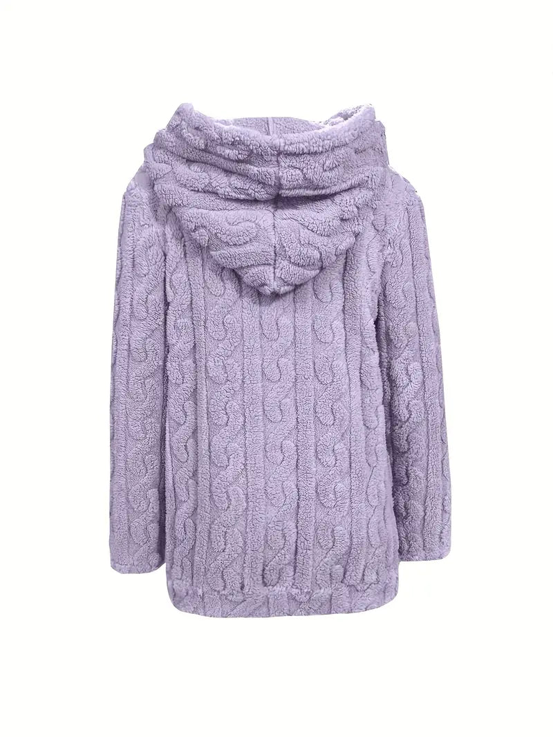 Ganka - Long Sleeve Hooded Pullover with Zipper