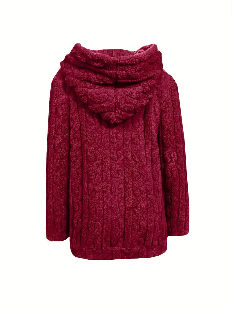 Ganka - Long Sleeve Hooded Pullover with Zipper