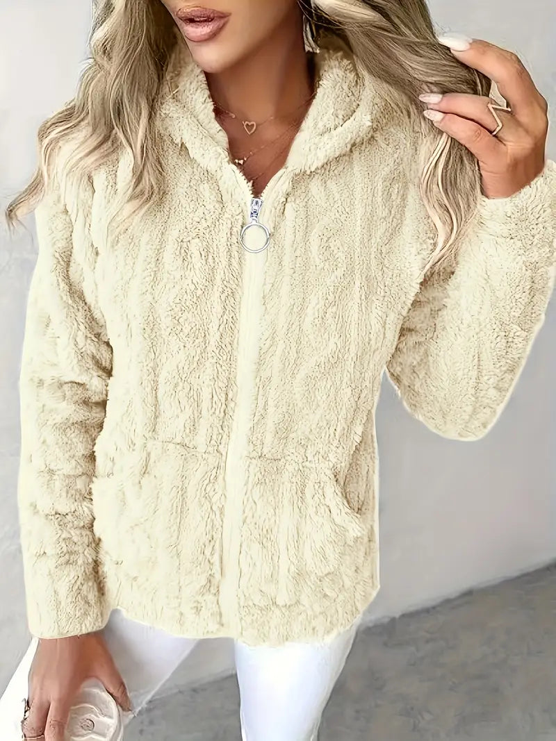 Ganka - Long Sleeve Hooded Pullover with Zipper