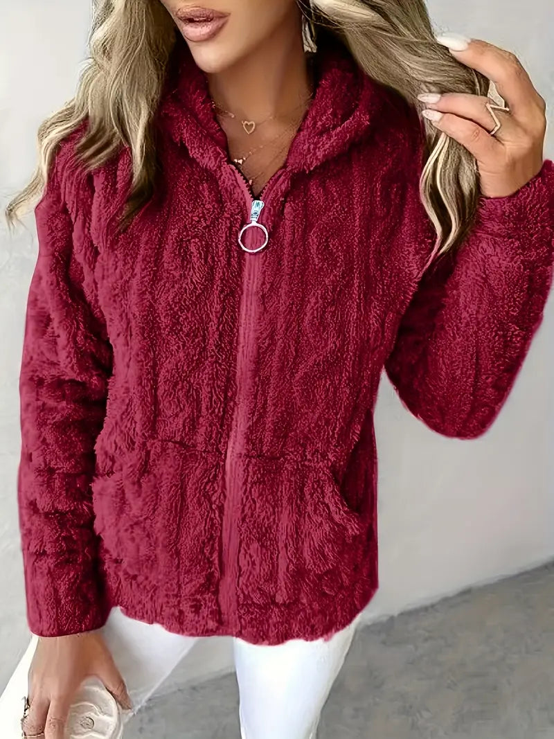 Ganka - Long Sleeve Hooded Pullover with Zipper