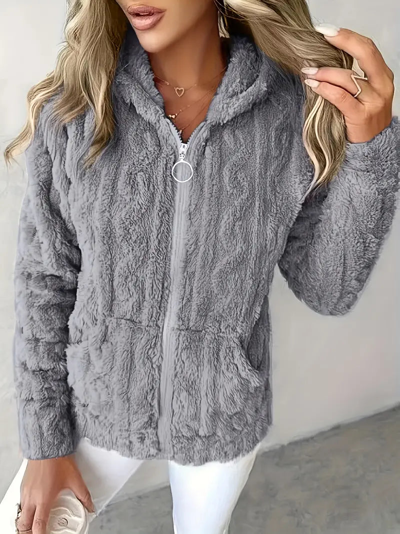 Ganka - Long Sleeve Hooded Pullover with Zipper