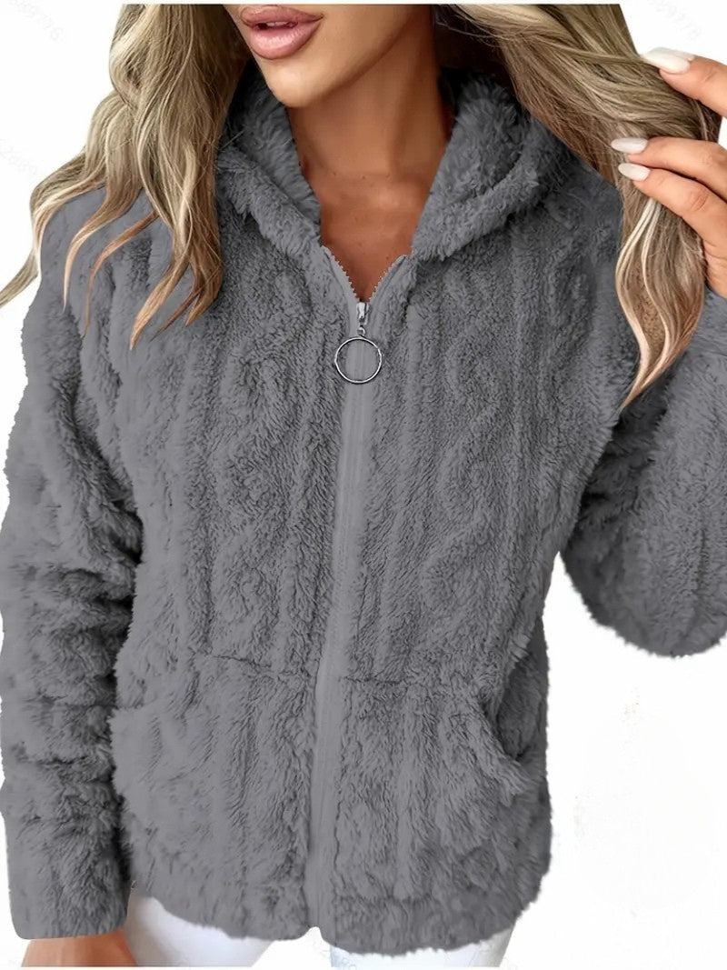 Ganka - Long Sleeve Hooded Pullover with Zipper