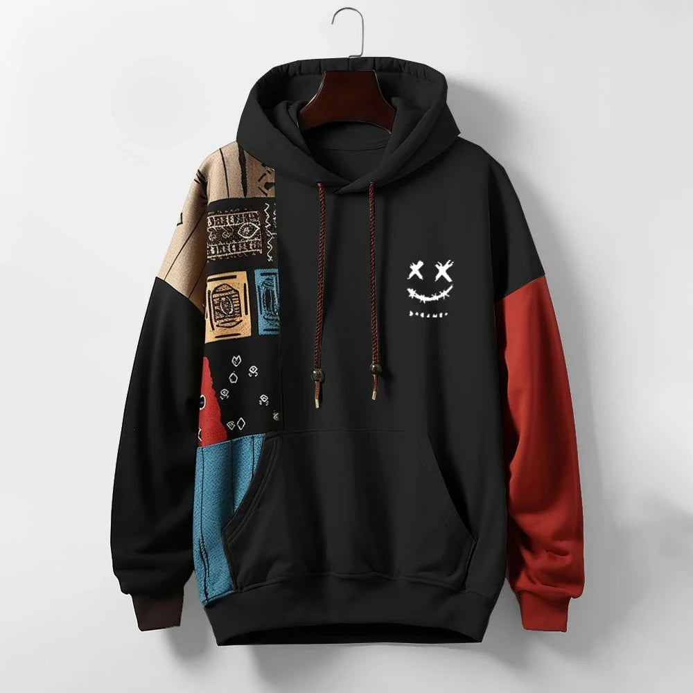 Geffrey – Comfortable Long Sleeve Hoodie with Contrast