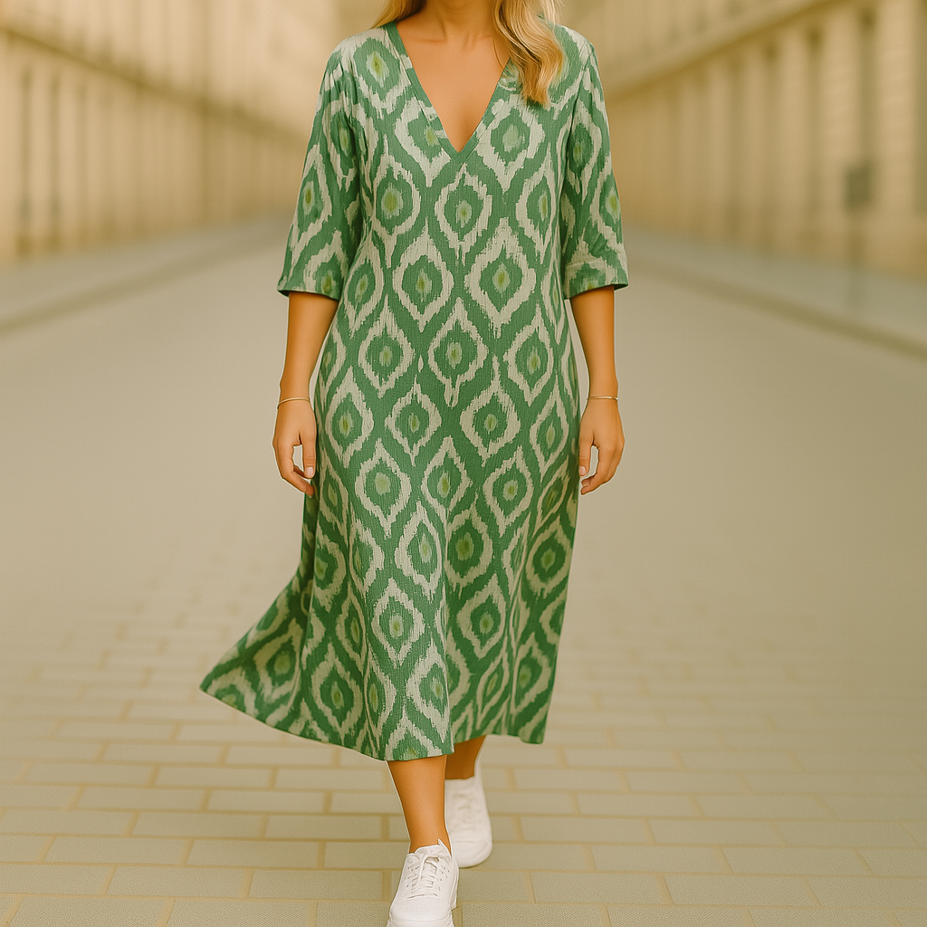 Ghislaine – Long Dress with Bohemian Prints