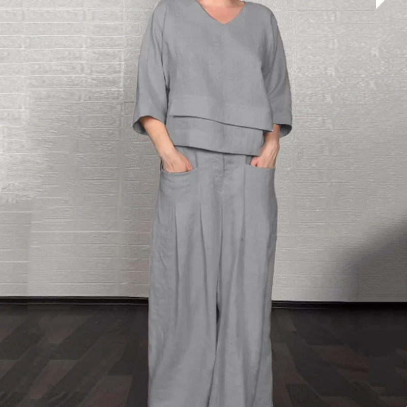 Ginevra – Comfortable Two-Piece Set Made of Cotton and Linen