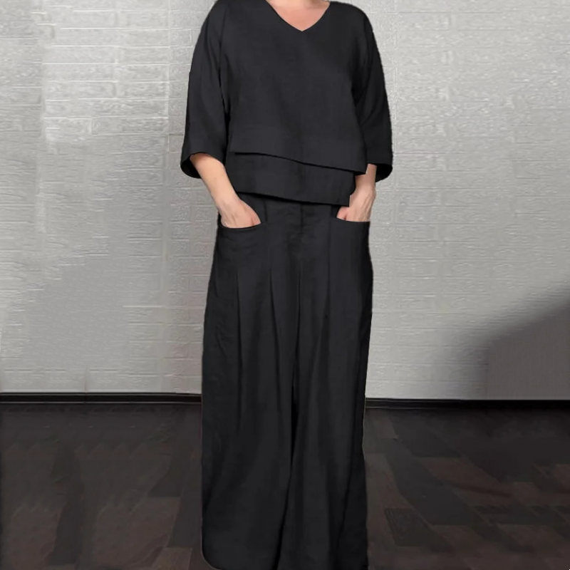 Ginevra – Comfortable Two-Piece Set Made of Cotton and Linen