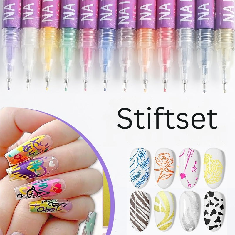 GlamSketch – Nail Art Pen Set in 12 Colors